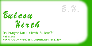 bulcsu wirth business card